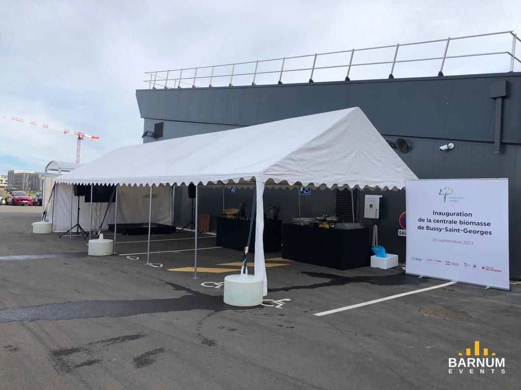 Location d'un barnum de 60m² pour inauguration en essonne